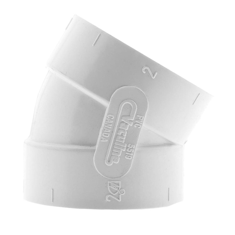 Kolanko 30° Central Vac  SV2030-01 białe