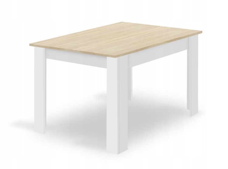 4 krzesła MARK białe + stół prostokątny 120x80 dąb sonoma Zestaw