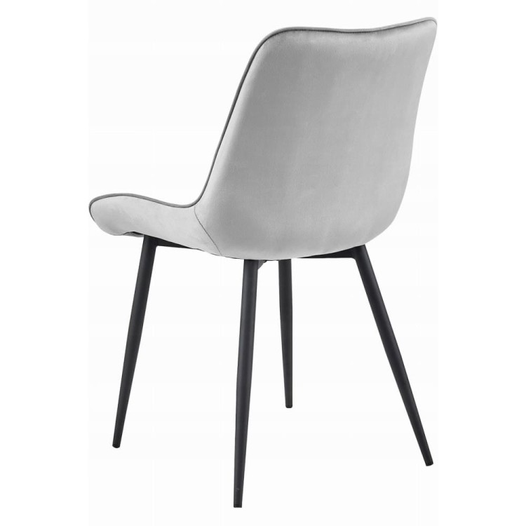 Szare krzesło tapicerowane do jadalnia BERA nogi metalowe czarne aranżacja jadalni  (2).jpg