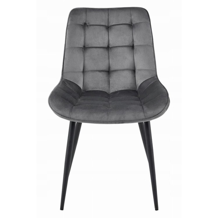 Szare krzesło tapicerowane do jadalni BERA metalowe nogi wygodne krzesło aranżacja kuchni i jadalni 4ektech (6).jpg