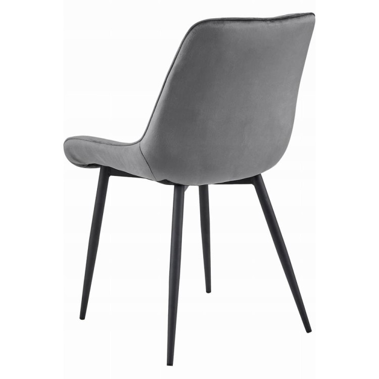 Szare krzesło tapicerowane do jadalni BERA metalowe nogi wygodne krzesło aranżacja kuchni i jadalni 4ektech (1).jpg