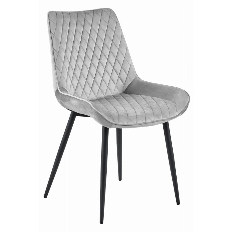 Krzesło tapicerowane do jadalni VERDO srebrno szare nog czarne, szara jadalnia, aranżacja szarej jadalni w małym mieszkaniu 4 ektech (1).jpg