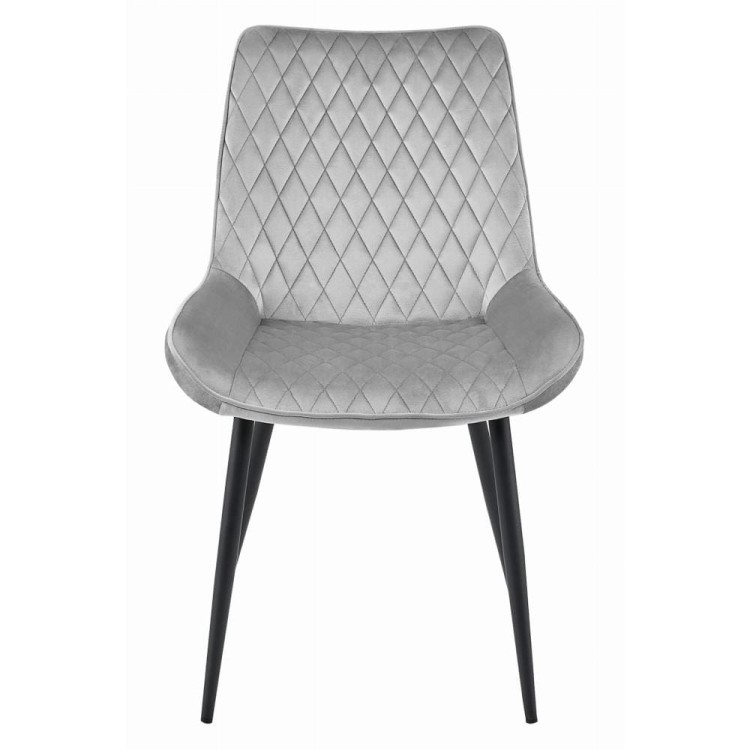 Krzesło tapicerowane do jadalni VERDO srebrno szare nog czarne, szara jadalnia, aranżacja szarej jadalni w małym mieszkaniu 4 ektech (3).jpg