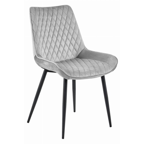 Krzesło tapicerowane do jadalni VERDO srebrno szare nog czarne, szara jadalnia, aranżacja szarej jadalni w małym mieszkaniu 4 ektech (1).jpg