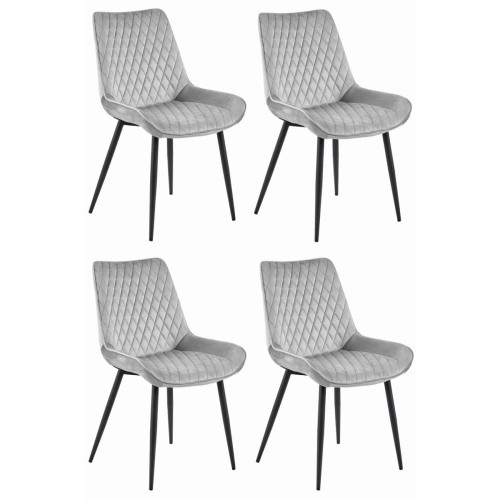 Krzesło tapicerowane do jadalni VERDO srebrno szare nog czarne, szara jadalnia, aranżacja szarej jadalni w małym mieszkaniu 4 ektech (7).jpg