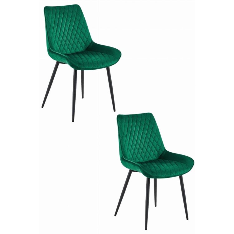 Krzesło tapicerowane do jadalni zielone VERDO nogi czarne metalowe, aranżacja zielona kuchnia (3).jpg