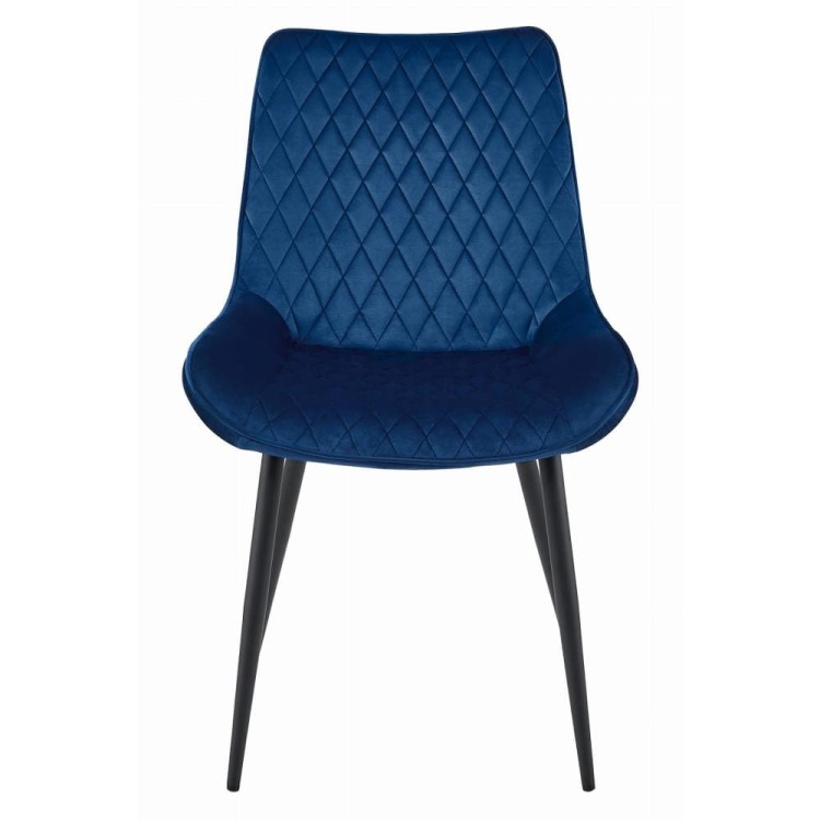Krzesło tapicerowane do jadalni VERDO granatowe nogi czarne, niebieska jadalnia (2).jpg