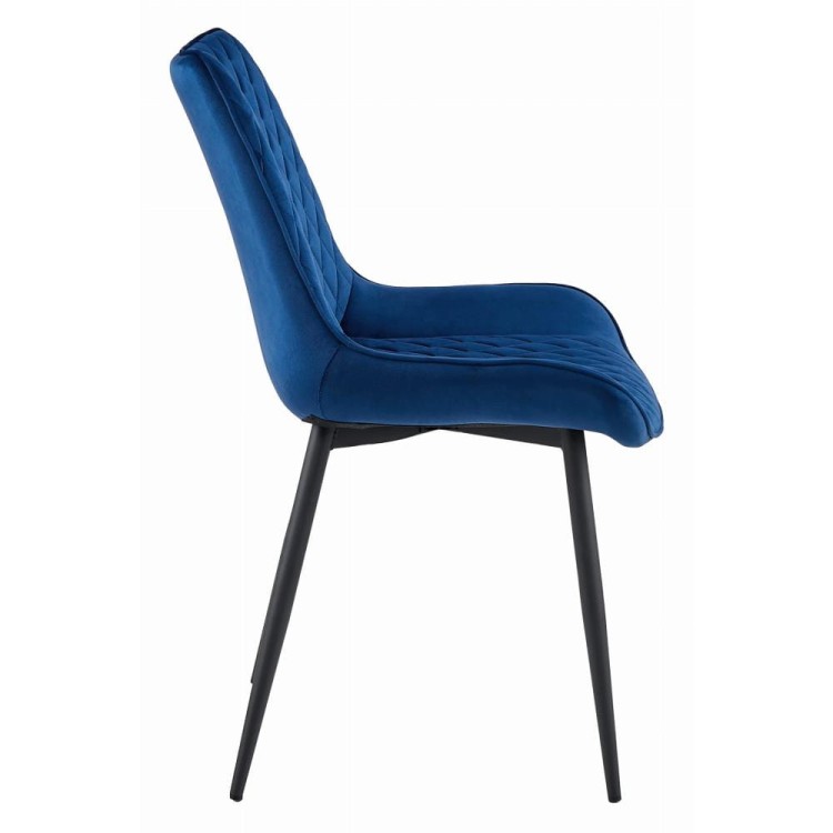 Krzesło tapicerowane do jadalni VERDO granatowe nogi czarne, niebieska jadalnia (1).jpg