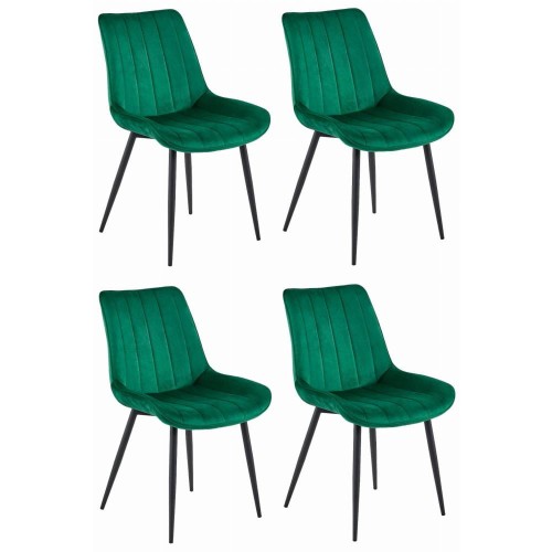 Zielone krzesło do jadalni SOSA welurowe, czarne metalowe nogi, aranżacja jadalni zielonej (3).jpg