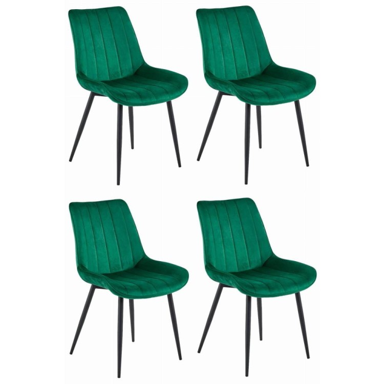 Zielone krzesło do jadalni SOSA welurowe, czarne metalowe nogi, aranżacja jadalni zielonej (3).jpg