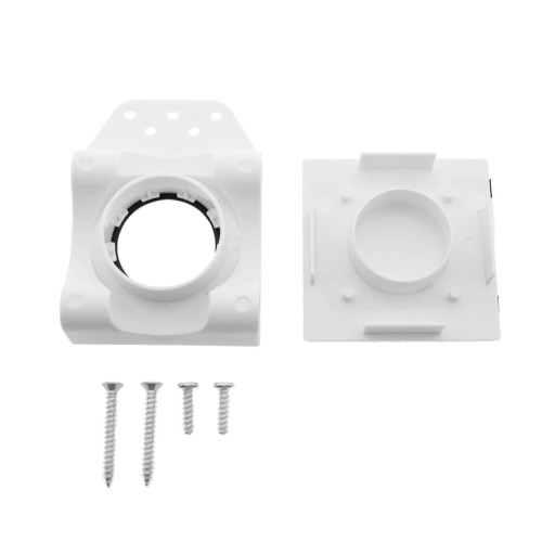 Gniazdo ścienne z płytką montażową białe