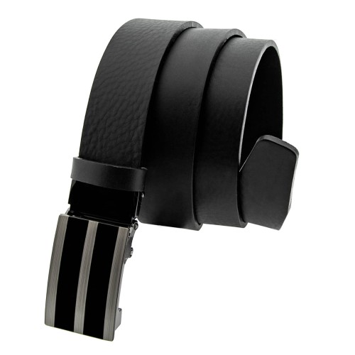 Skórzany pasek męski klamra automat 134cm