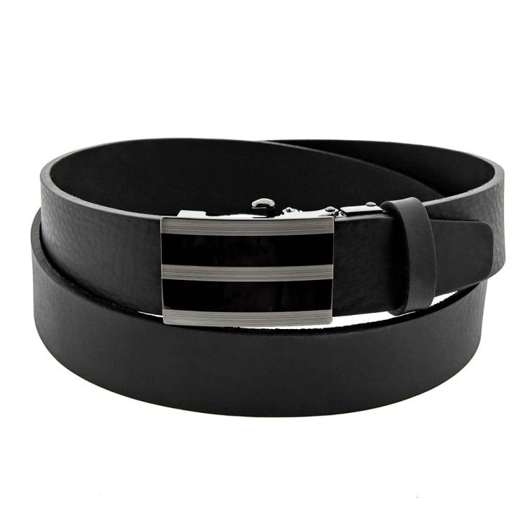 Skórzany pasek męski klamra automat 134cm