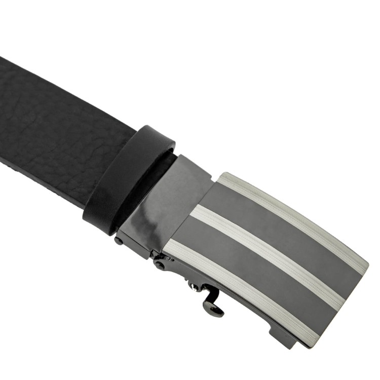 Skórzany pasek męski klamra automat 134cm