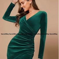 Sukienka welurowa zielona