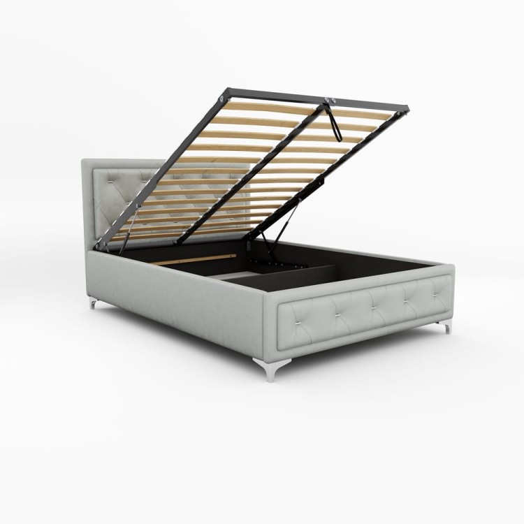 Łóżko tapicerowane Atena 120/200 z pojemnikiem Szare