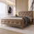 Łóżko tapicerowane Glamour Luxe 140/200 z pojemnikiem Beż