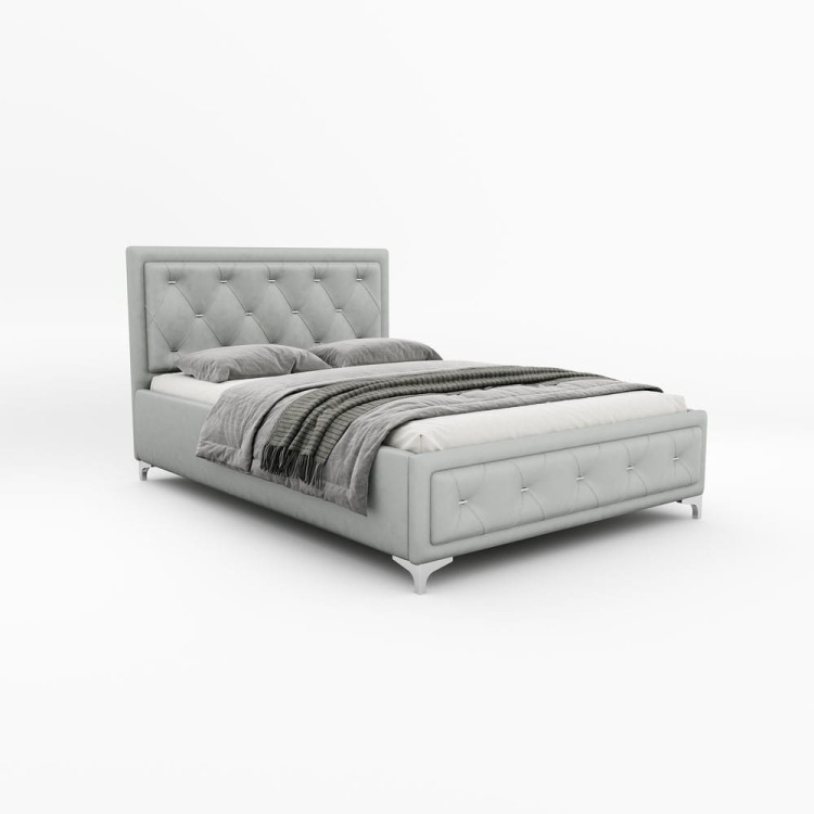 Łóżko tapicerowane Atena 140/200 z pojemnikiem Szare