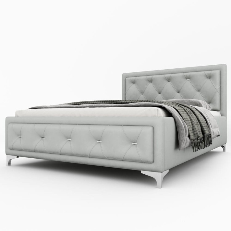 Łóżko tapicerowane Atena 140/200 z pojemnikiem Szare