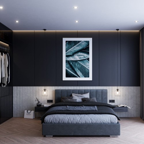 Łóżko Velano z pojemnikiem 180/200 Ciemnoszare