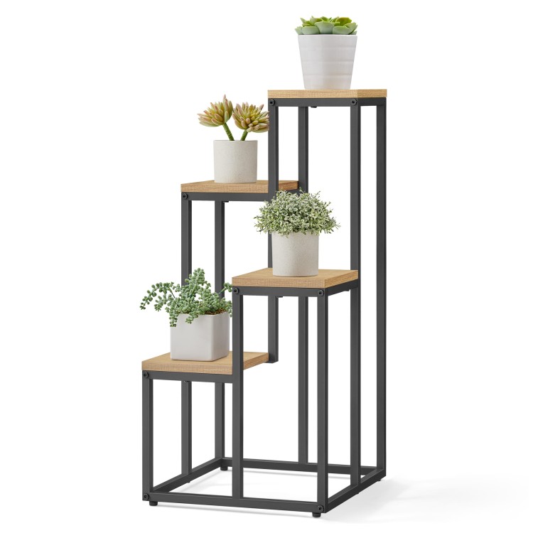 Regal kwietnik loft 4 polki industrialny dab czarny