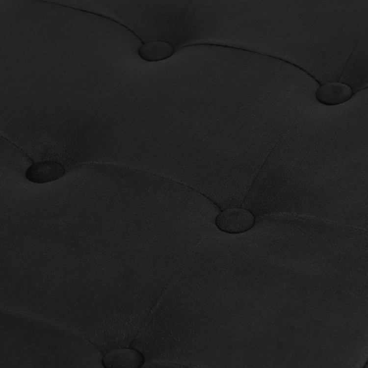 Pufa składana XL z guzikami - 60x38x38cm aksamit czarna