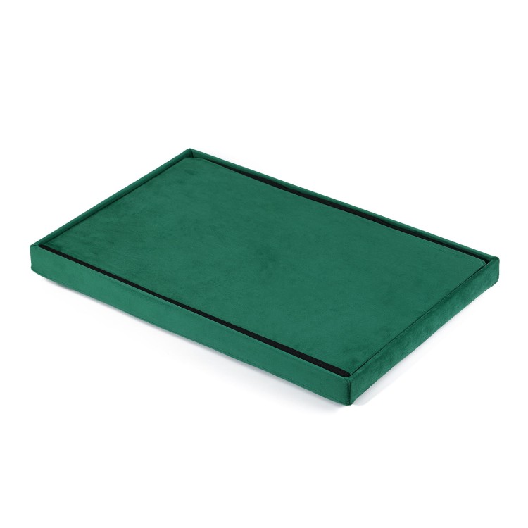 Pufa składana XL z guzikami - 60x38x38cm aksamit zielona
