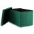 Pufa składana XL z guzikami - 60x38x38cm aksamit zielona