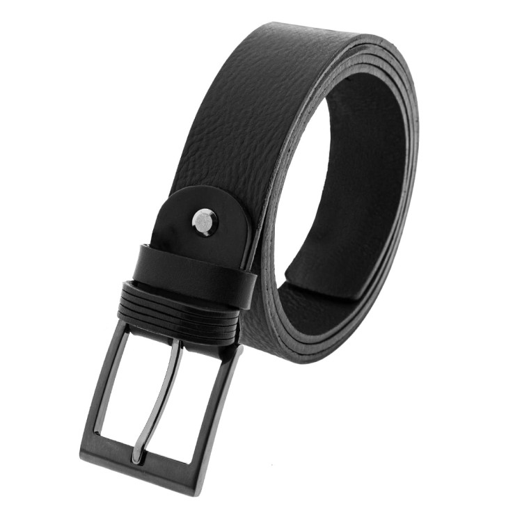 Skórzany pasek męski czarny z dodatkową szlufką 114cm