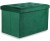 Pufa składana XL z guzikami - 60x38x38cm aksamit zielona