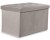 Pufa składana XL z guzikami - 60x38x38cm aksamit beż