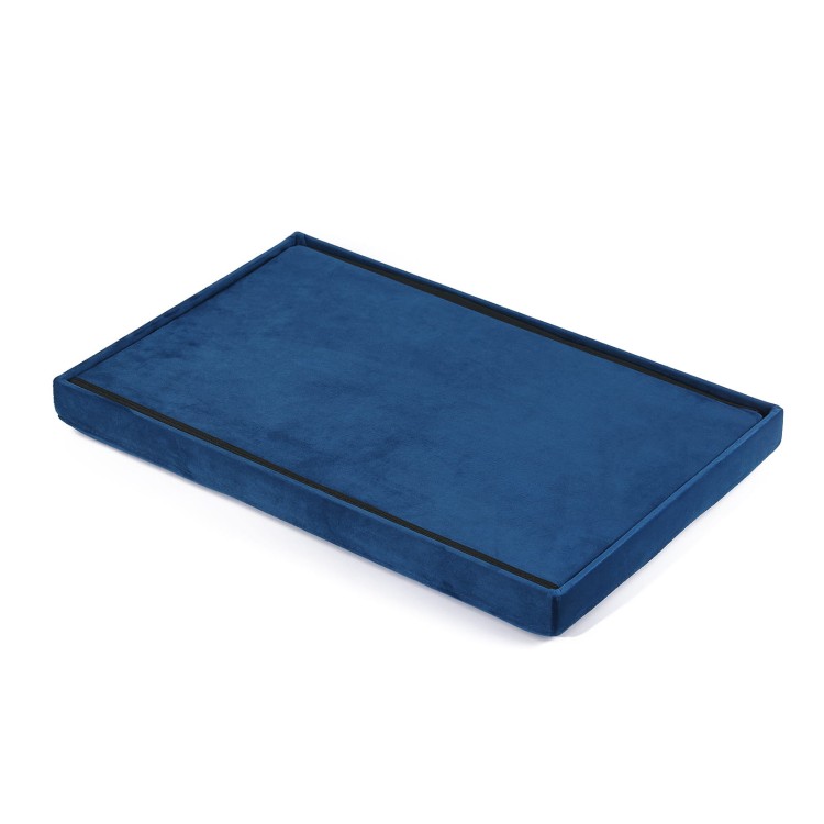 Pufa składana XL z guzikami - 60x38x38cm aksamit granat