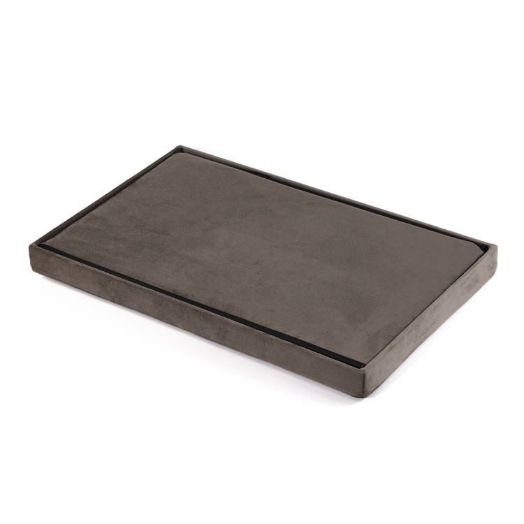 Pufa składana XL z guzikami - 60x38x38cm aksamit brąz