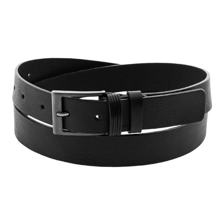 Skórzany pasek męski czarny z dodatkową szlufką 114cm
