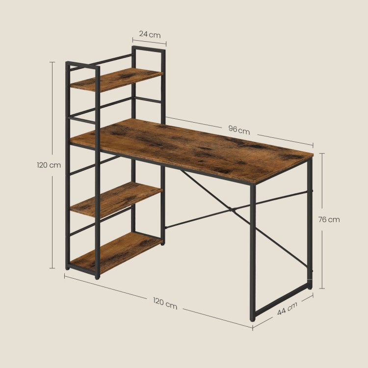Biurko Komputerowe MAX 4.0 - rustykalne / nogi czarne