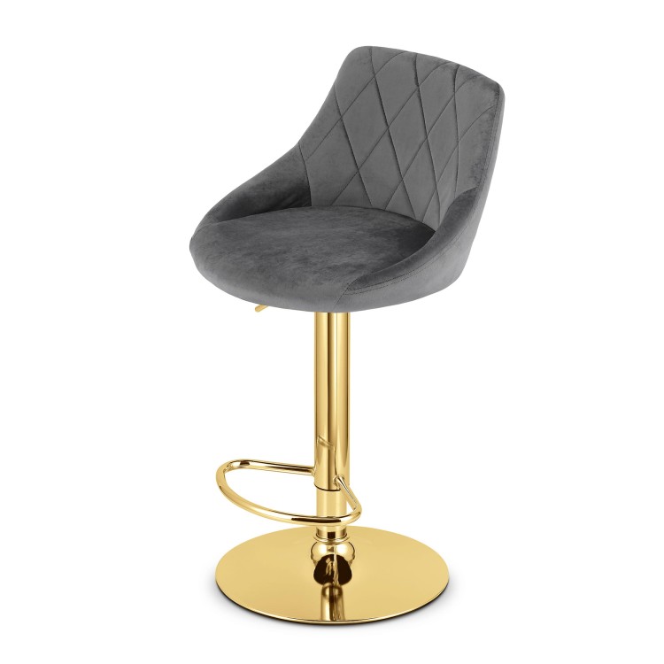 Hoker Monza - aksamit szary / baza złota