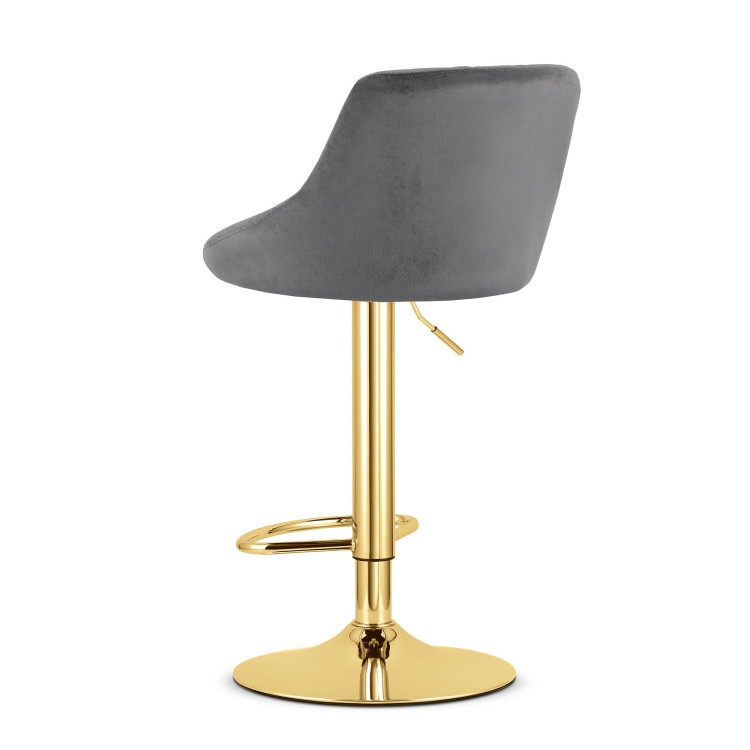 Hoker Monza - aksamit szary / baza złota