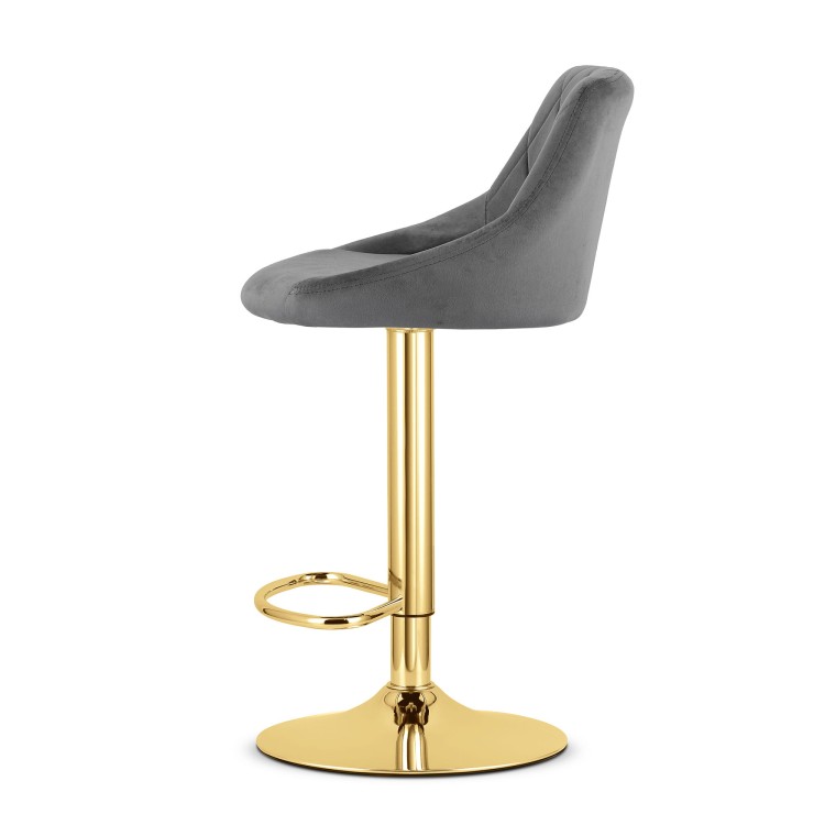 Hoker Monza - aksamit szary / baza złota