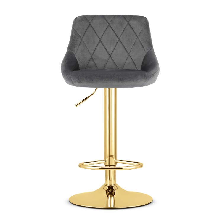 Hoker Monza - aksamit szary / baza złota