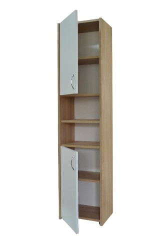 Słupek łazienkowy Adaś 2D Sonoma + Front Biały 40 cm