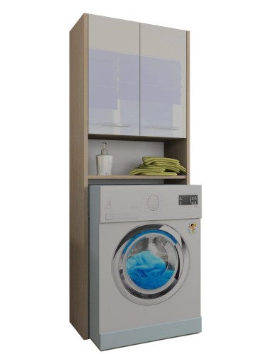 Szafka łazienkowa nad pralke LUNA 64 cm POŁYSK AKRYL Sonoma
