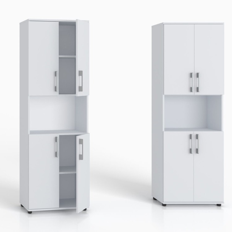 Regał biurowy na ksiażki i segragatory G 60 4D biały