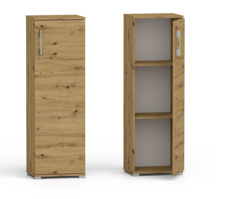 Regał komoda do biura Pola 1D 110 x 30 cm Dąb artisan 3 półki