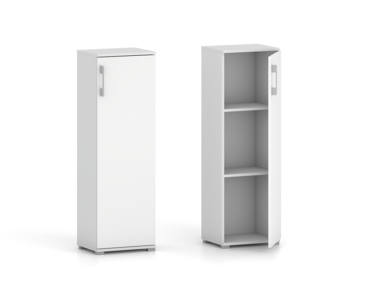 Regał do biura komoda Pola 1D 110 x 30 cm biały 3 półki