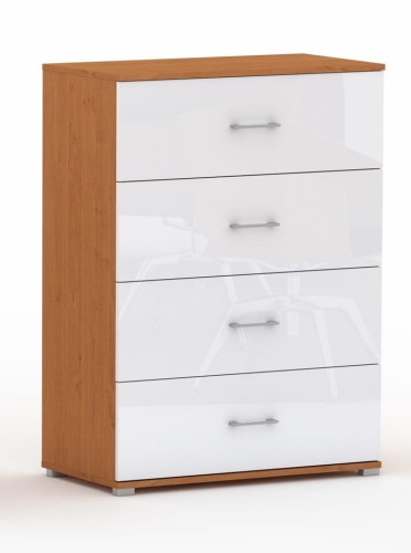 Komoda Verto 4s olcha połysk - 4 szerokości. pojemna komoda z pełnym wysuwem.