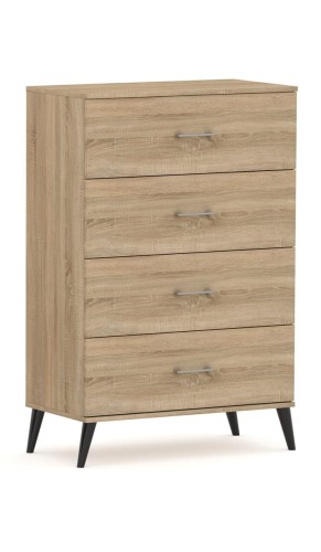 Komoda Verto 4N Dab Sonoma - 4 szerokości. Pojemna komoda na nóżkach