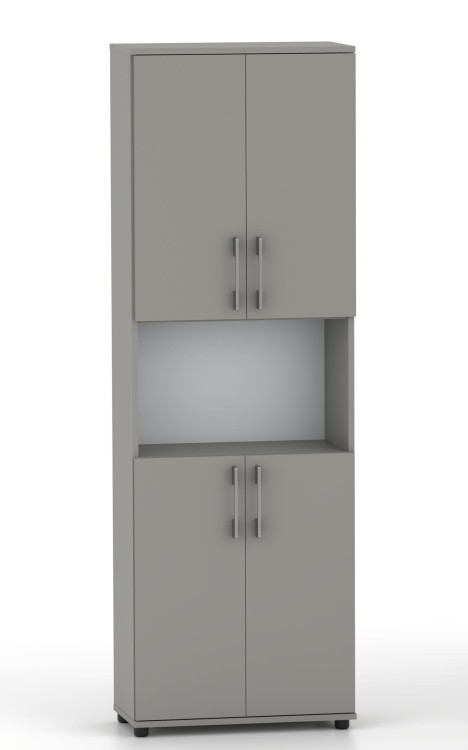 Regał biurowy na ksiażki i segragatory G 60 4D Szary