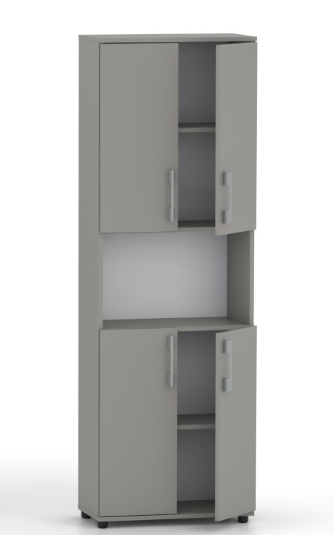 Regał biurowy na ksiażki i segragatory G 60 4D Szary