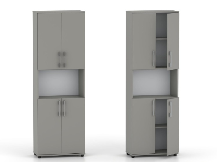 Regał biurowy na ksiażki i segragatory G 60 4D Szary