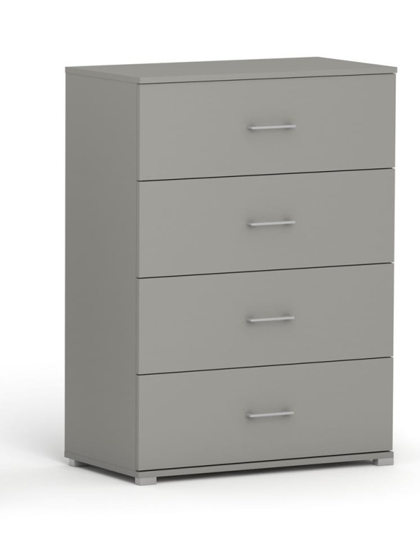 Komoda POLA 4s Szara- 4 szerokości do wyboru. Hikora z białymi Frontami 50-80 cm